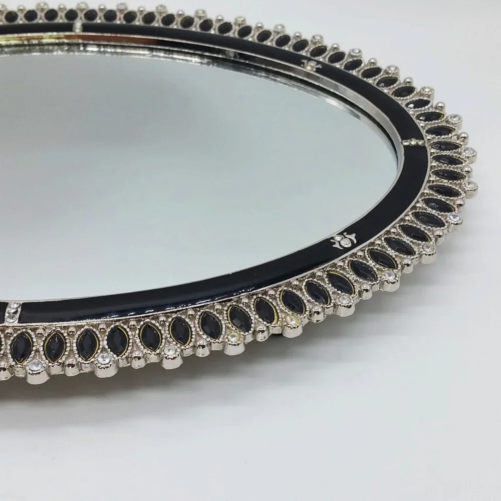 Vintage Oval Footed Vanity Mirror Tray, Mother's Day Gift